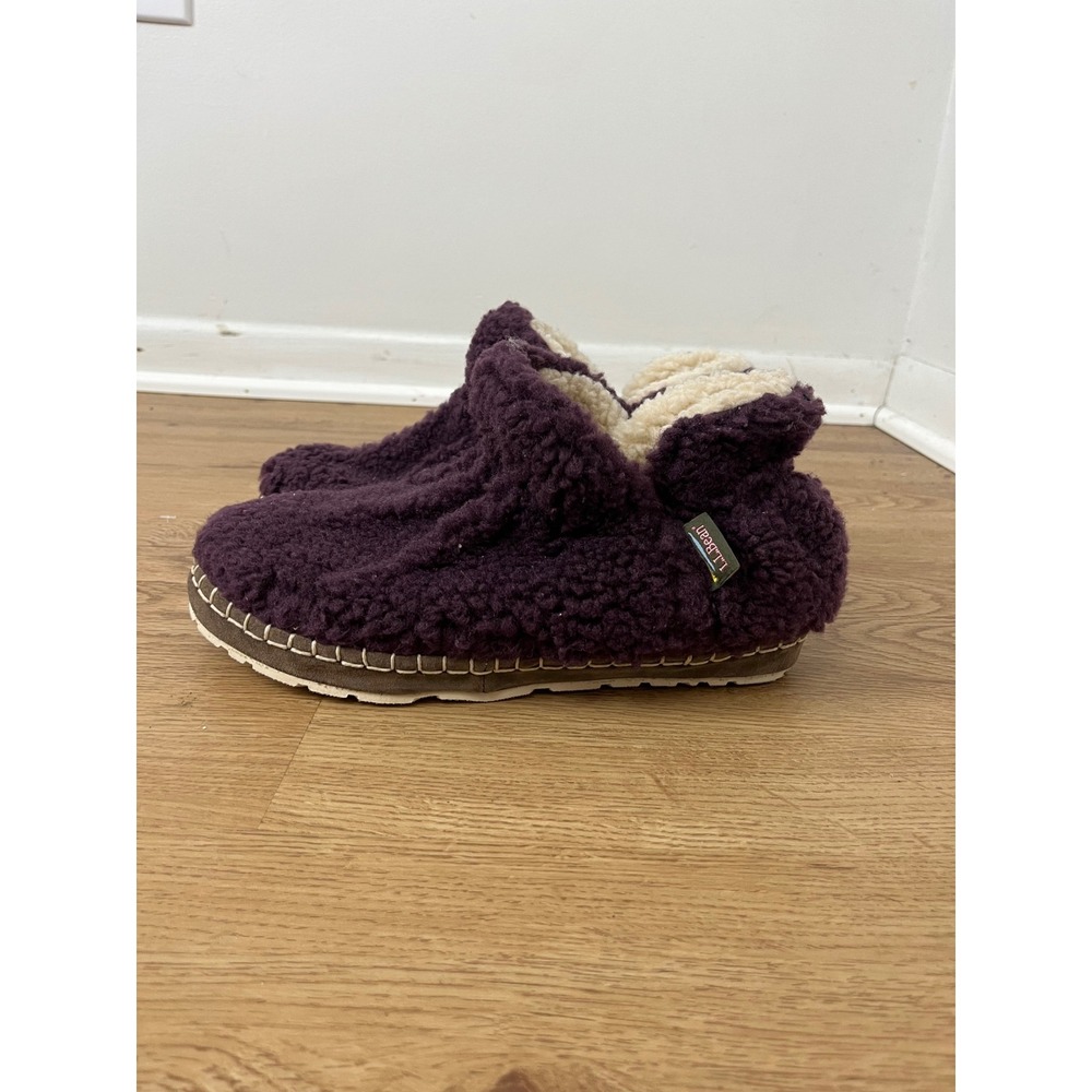 L.L. Bean Cozy Sherpa Fleece Slipper Boots Womens 8 Purple ID507186 Cabinwear